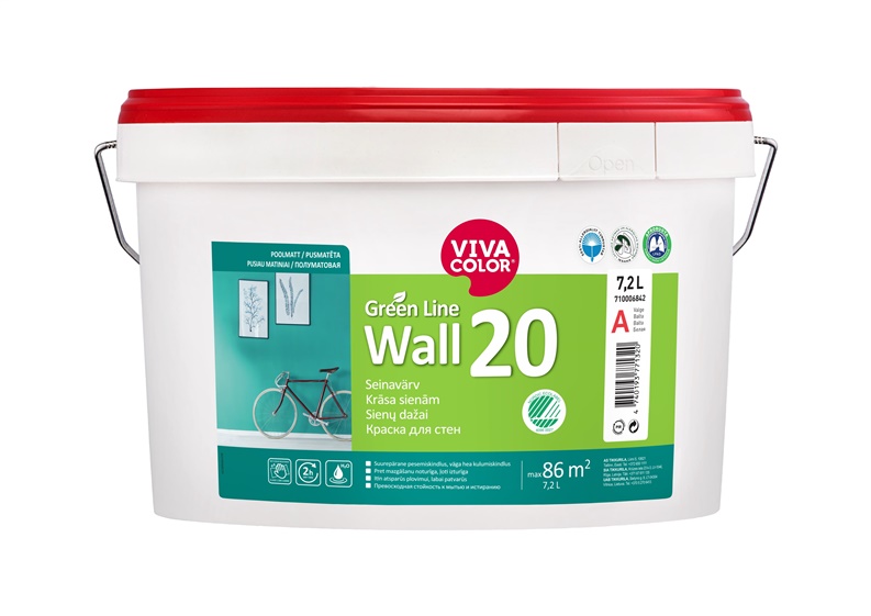 Barva Vivacolor Green Line Wall 20 A, bílá, 7,2l