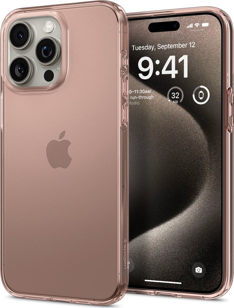 Spigen Crystal Flex, ružové sklo - iPhone 15 Pro Max