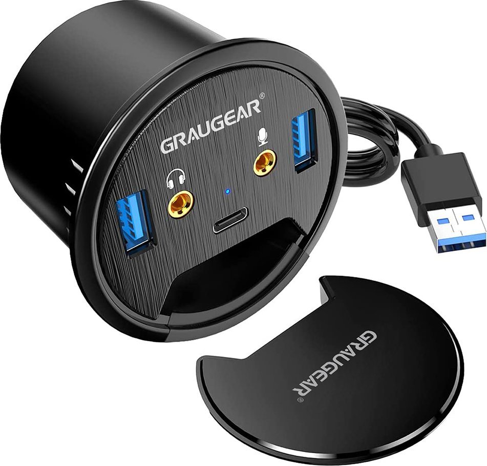 Graugear USB HUB GRAUGEAR USB 3.0 Tisch Hub se zvukem a mikrofonem
