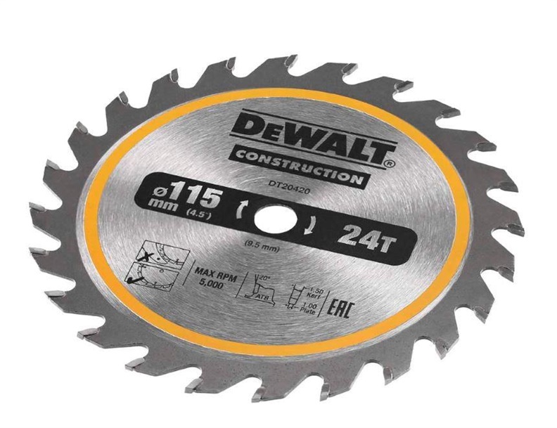 Kotoučová pila na dřevo DEWALT 115 mm, 24T