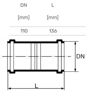 Vnitřní kanalizační dvojspojka Ultra dB, O 110 mm
