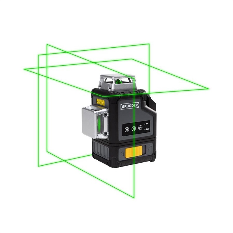 Laserová vodováha GRUNDER LY360G, 3X3D, 18 V, zelená