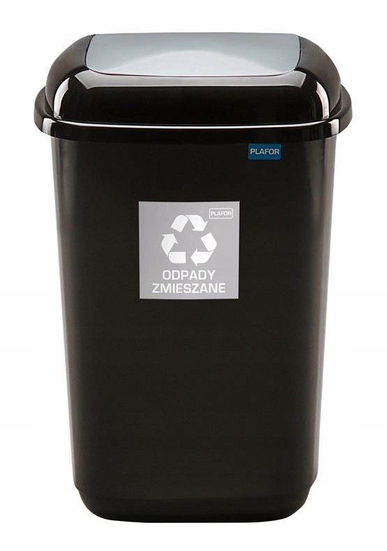 Odpadkový koš Plafor, 12 l, černo/šedá