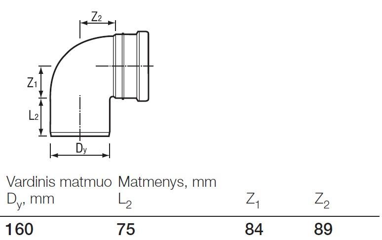 Venkovní kanalizační koleno Wavin, O 160 mm, 88,5°