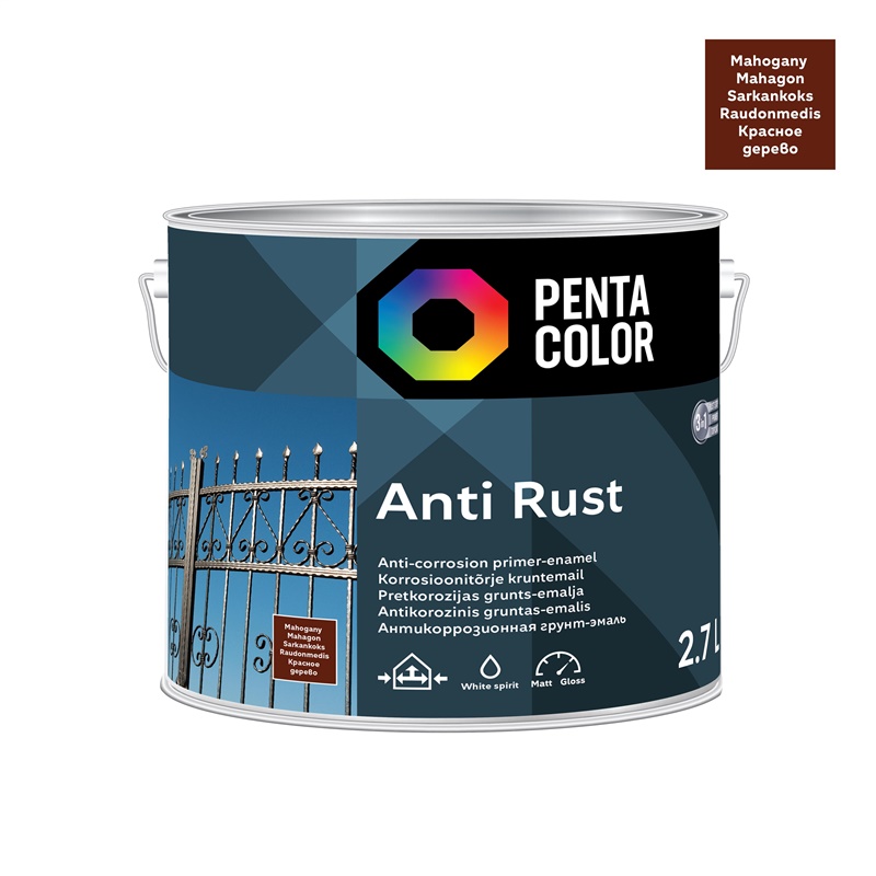 MAHAGONOVÁ BARVA ANTIKOROZNÍ BARVA  ANTIRUST  (2,7 l)