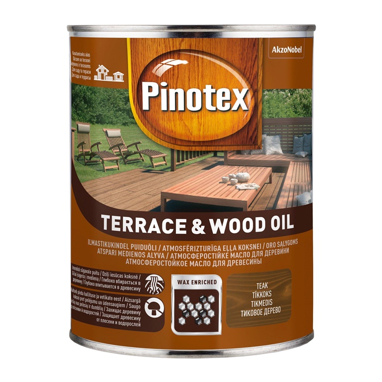 Pinotex Wood Oil, farba teak, 1 l