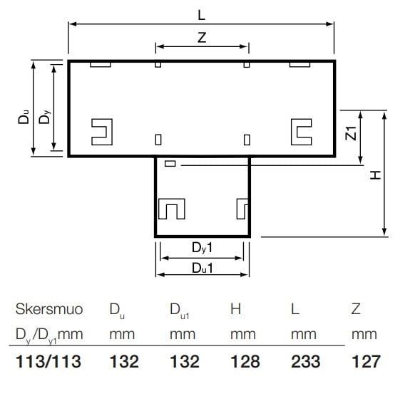 Odtoková trubka T Wavin, O 113/113 mm, 90°