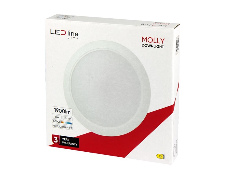 Zápustné svietidlo LED Line MOLLY, 18W, 4000°K, LED