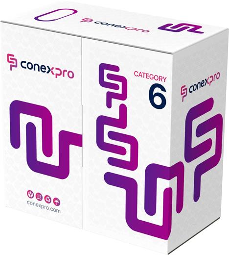 Kabel Conexpro UTP kabel, CAT6, LSOH, 24AWG, 305m, bílý