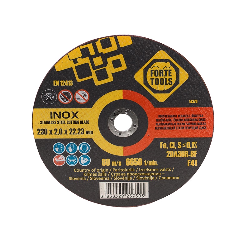 Rezný kotúč na kov FORTE TOOLS, 230X2X22, 23 mm, INNOX
