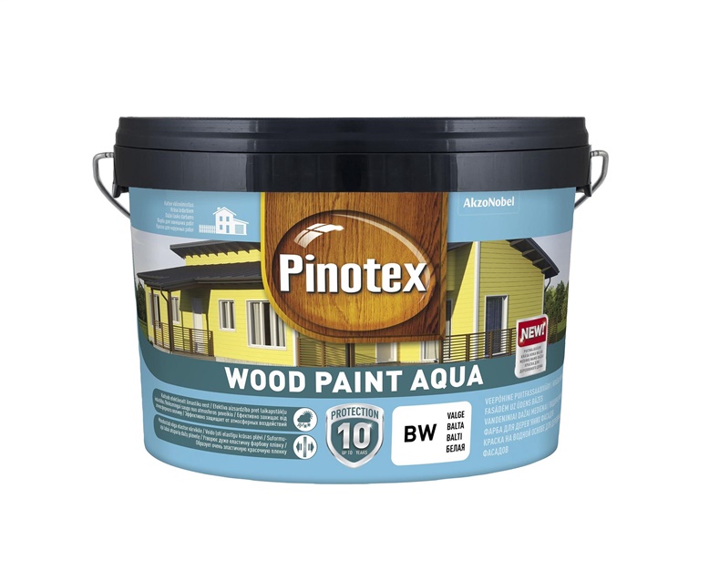 Emulzná farba Pinotex Wood Paint Aqua, biela, 9 l