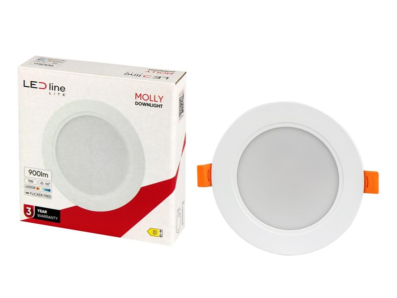 Zápustné svietidlo LED Line MOLLY, 9W, 4000°K, LED