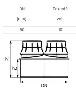 Vnitřní odvětrávání kanalizace HTplus, O 50 mm
