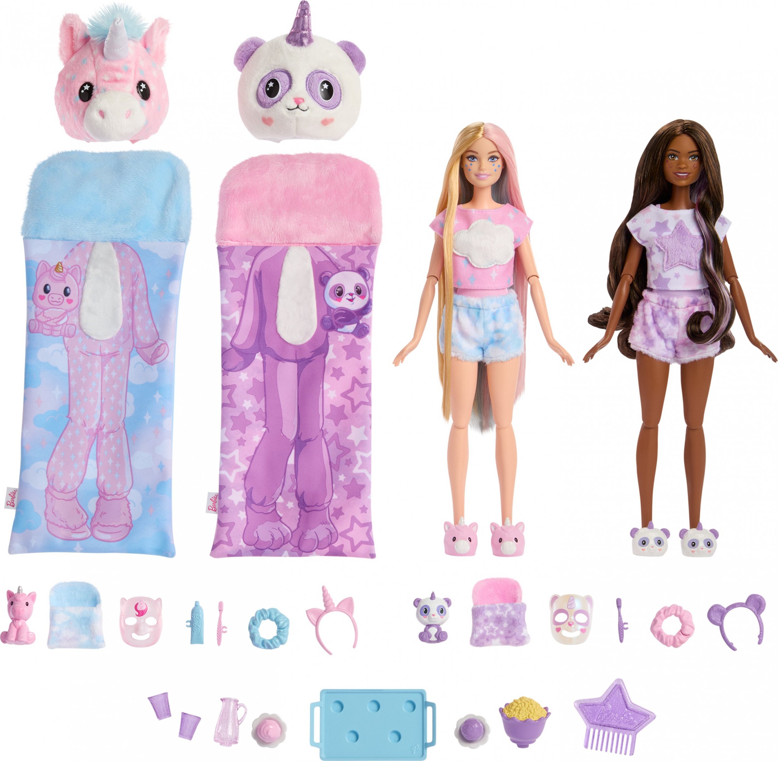 Panenka Barbie Mattel Cutie Reveal Pyjamas party set HRY15