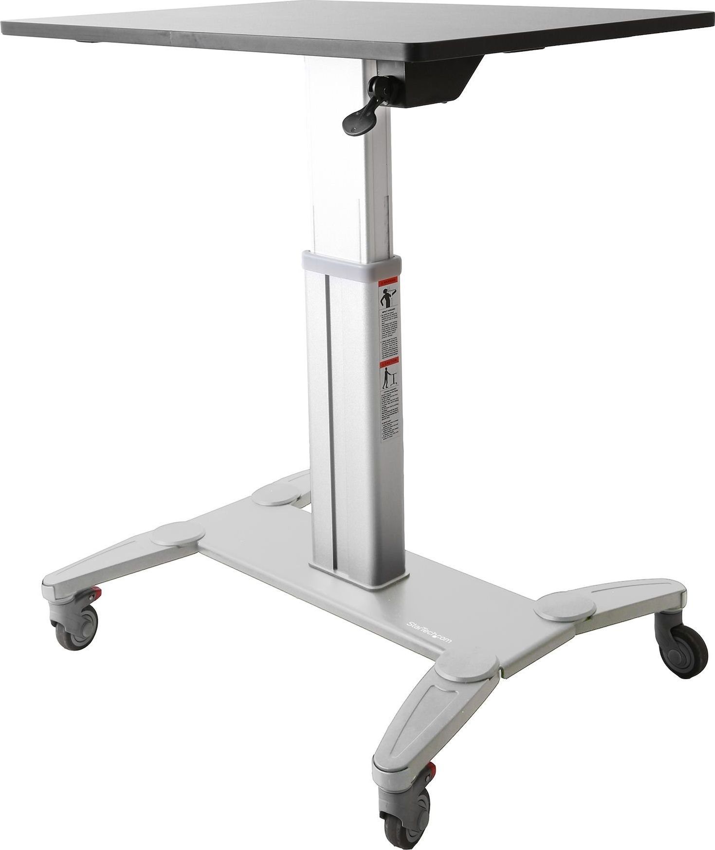 StarTech Mobilný sedací stojan Workstation Black and Silver 80 cm x 60 cm