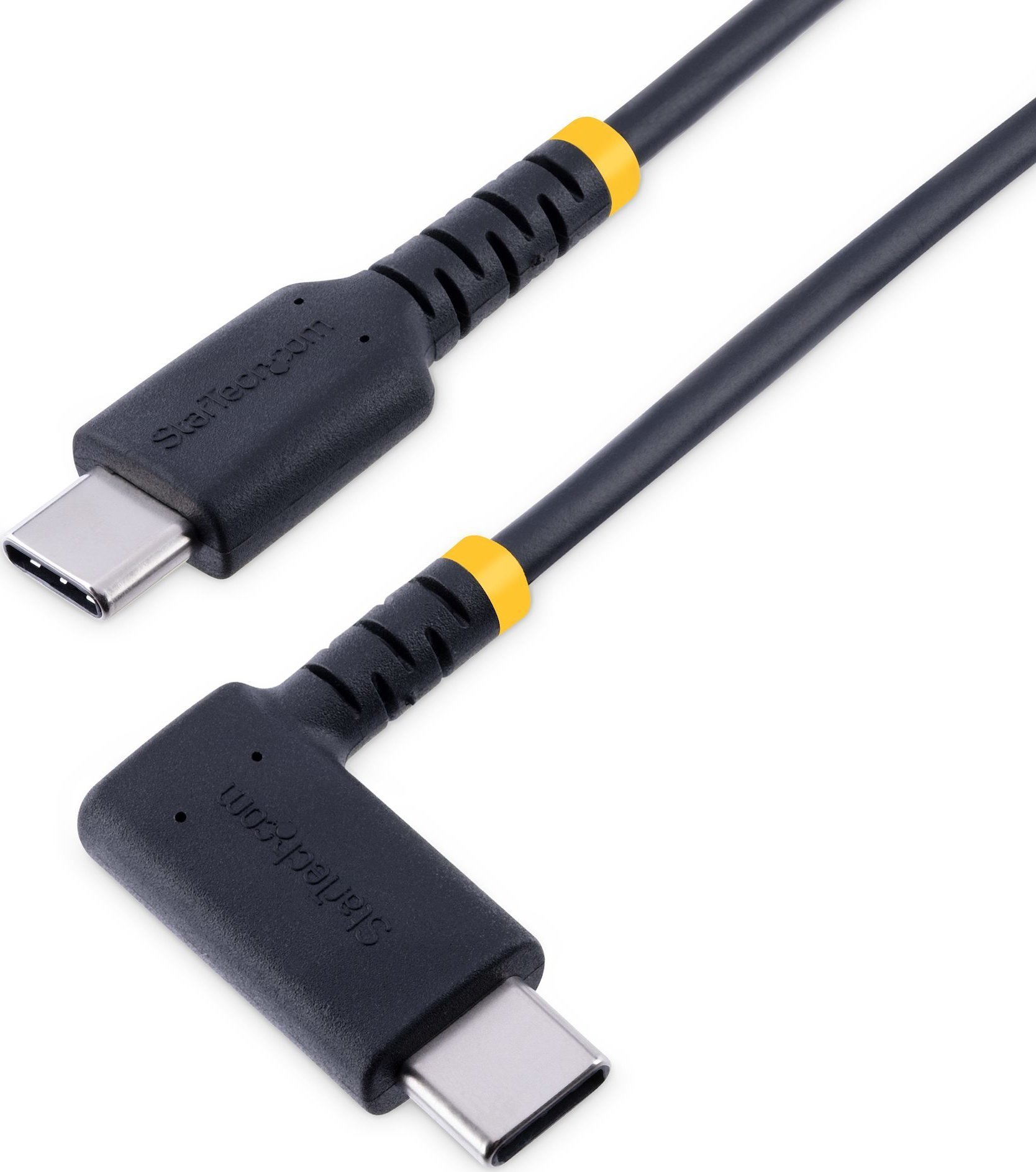 StarTech.com 6ft (2m) USB C Charging Cable Right Angle, 60W PD 3A, Heavy Duty Fast Charge USB-C Cable, USB 2.0 Type-C, Durable and Rugged Aramid Fiber, S20/iPad/Pixel - High Quality USB Charging Cord