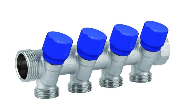 Kolektor studený voda, 1"x1/2", 4 krúžky