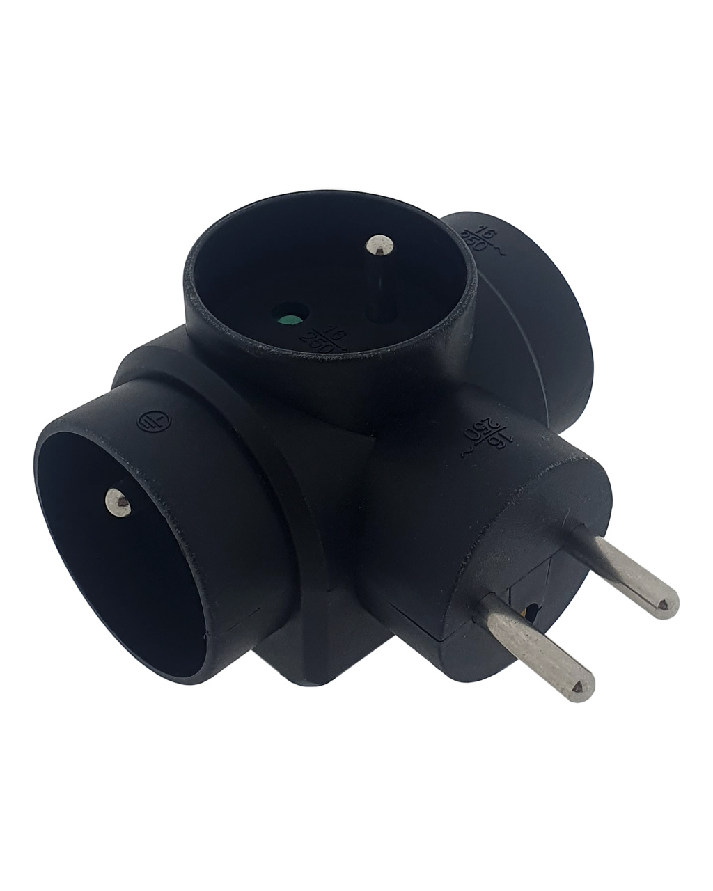 Zásuvka rozbočovací (3xkulatá) černá