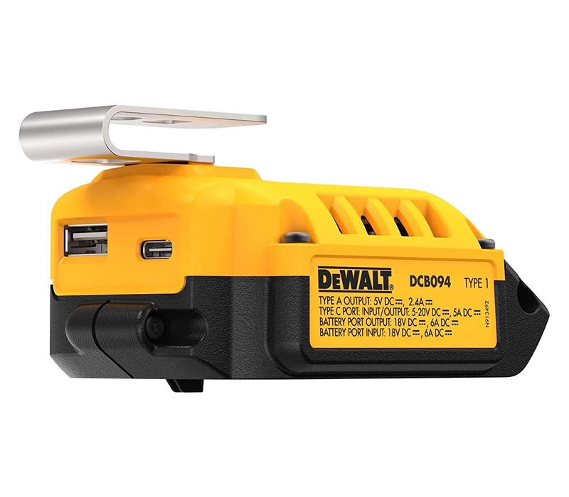 Akumuliatoriu ikroviklis USB Dewalt DCB094K, 18 V