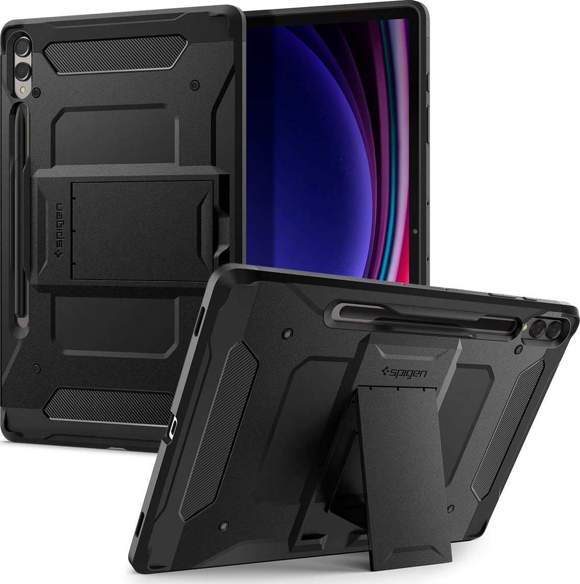 Pouzdro na tablet Spigen  Tough Armor Pro, černé - Samsung Galaxy Tab S9+
