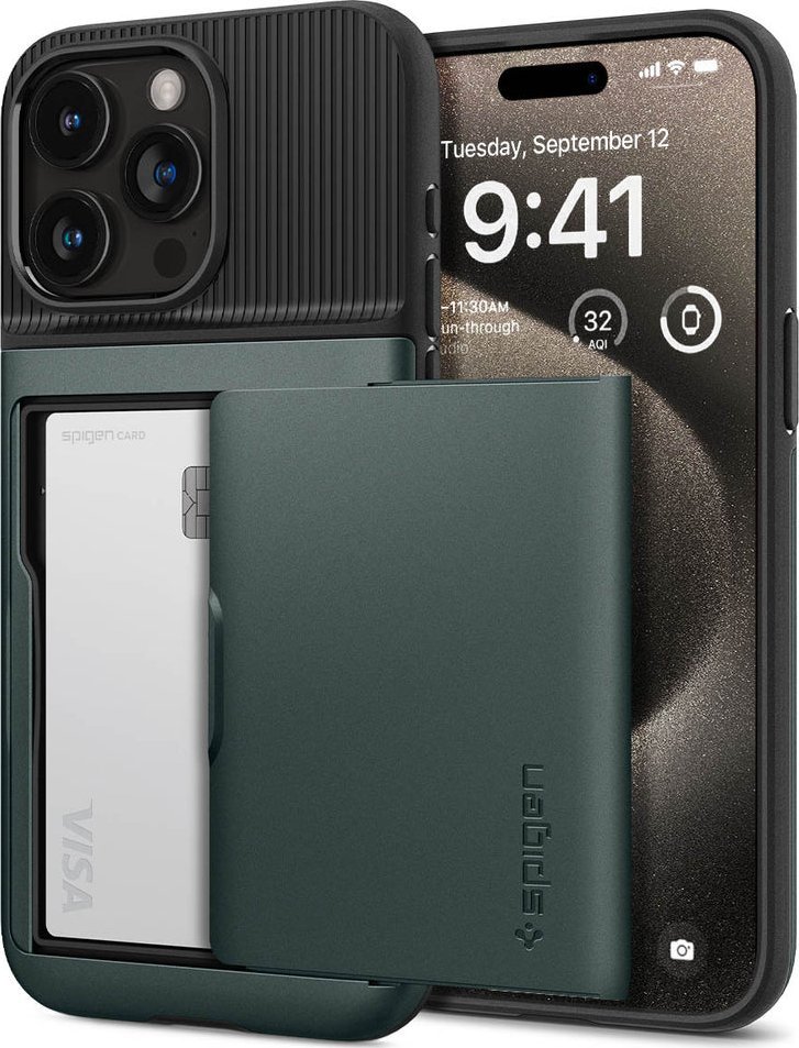 Spigen Slim Armor CS, hluboce zelený - iPhone 15 Pro Max