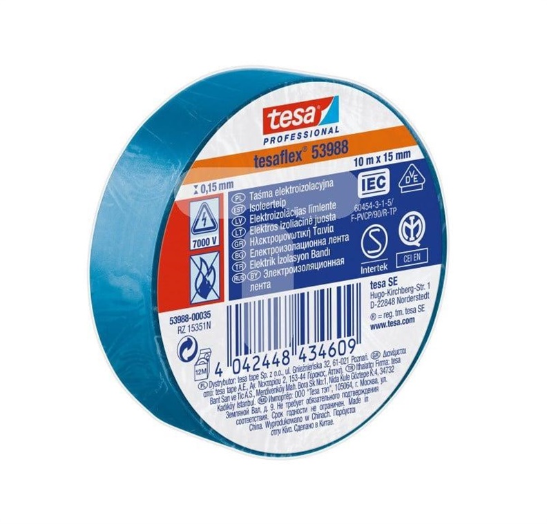 Izolačná páska Tesaflex 53988, modrá, 15 mm x 10 m