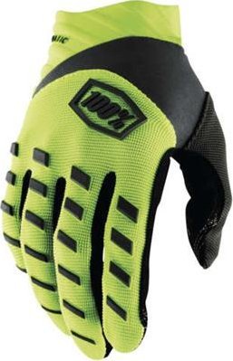 100% Rukavice 100% AIRMATIC Dětské rukavice fluo žlutá černá vel. L (délka ruky 160-170 mm) (NOVINKA)