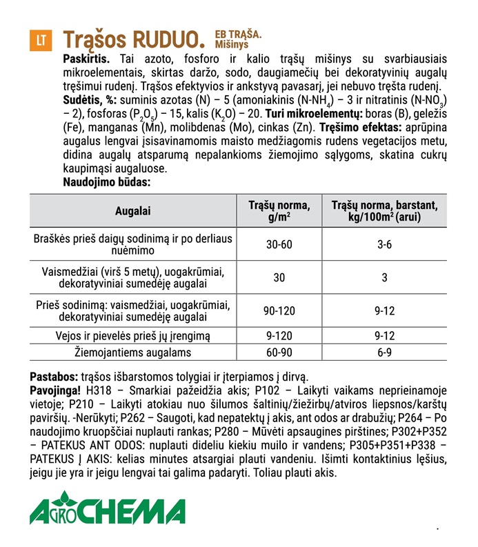 Hnojivo Agrochema jeseň, 10 kg