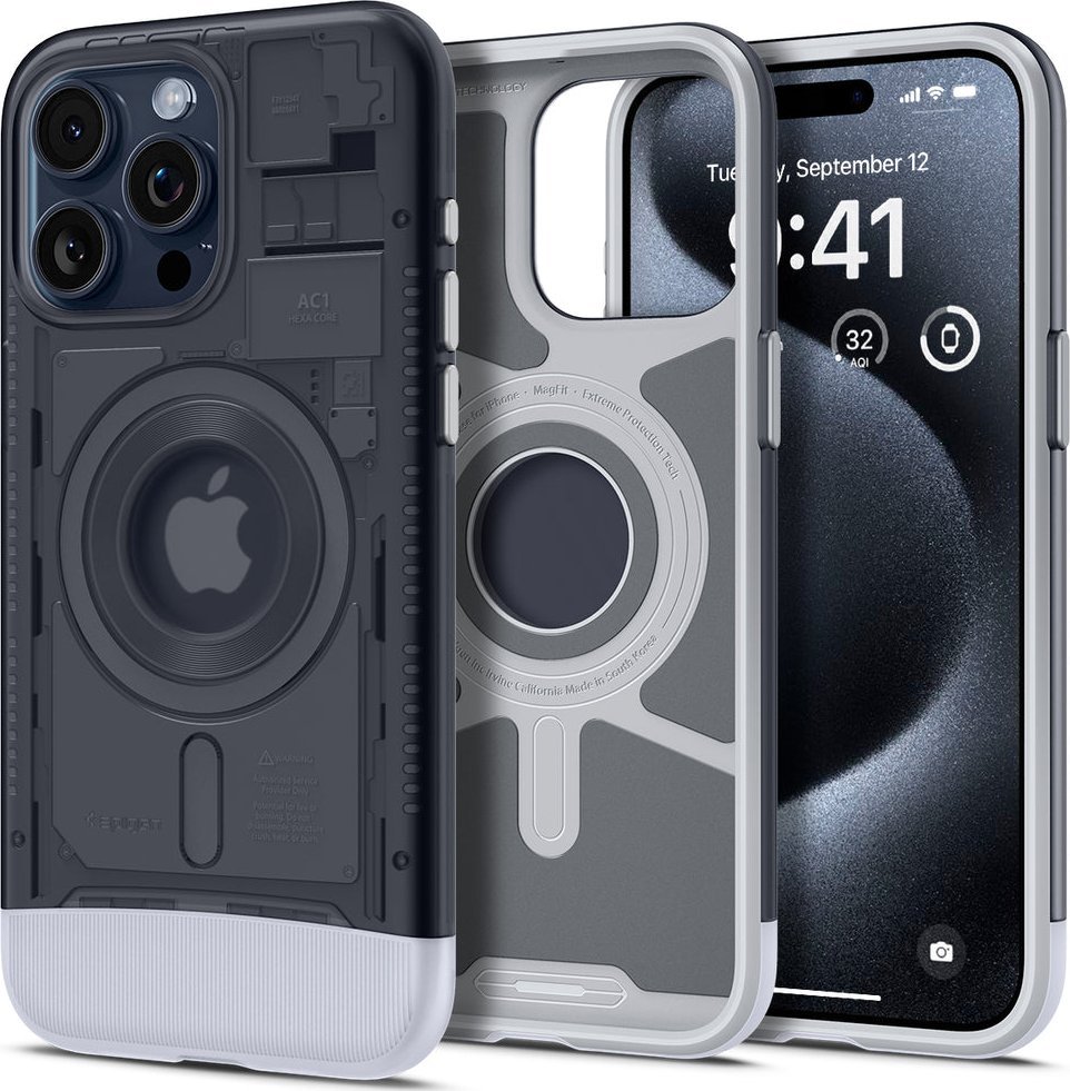 Spigen  Classic C1 MagSafe, grafit - iPhone 15 Pro Max