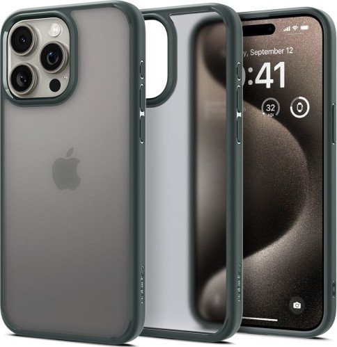 Spigen Ultra Hybrid, mrazuvzdorná zelená - iPhone 15 Pro Max