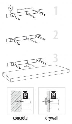 Polica Velano 65057 FS BI24/24, apr, 235 x 38 x 235 mm