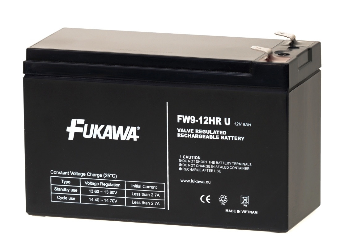 FUKAWA olověná baterie FW 9-12 HRU do UPS APC/ AEG/ EATON/ Powerware/ 12V/ 9Ah/ životnost 5 let/ Faston F2-6,3mm