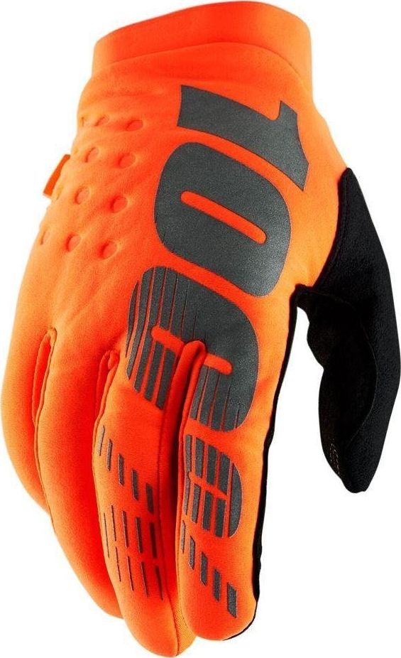 100% Rukavice 100% BRISKER Rukavice fluo oranžová černá vel. M (délka ruky 187-193 mm) (NOVINKA)