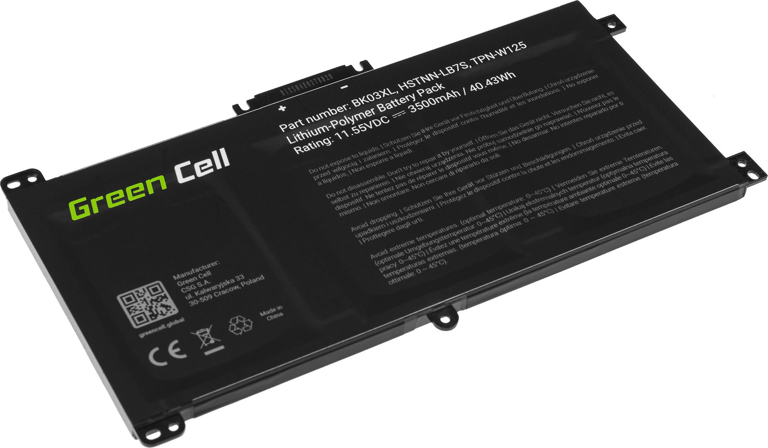 GREEN CELL Battery BK03XL for HP Pavilion x360 14-BA 14-BA015NW 14-BA022NW 14-BA024NW 14-BA102NW 14-BA104NW