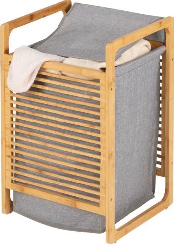 Wenko koš na prádlo Koš na prádlo 43 litrů 40x35x60, bambus/polyester, šedý