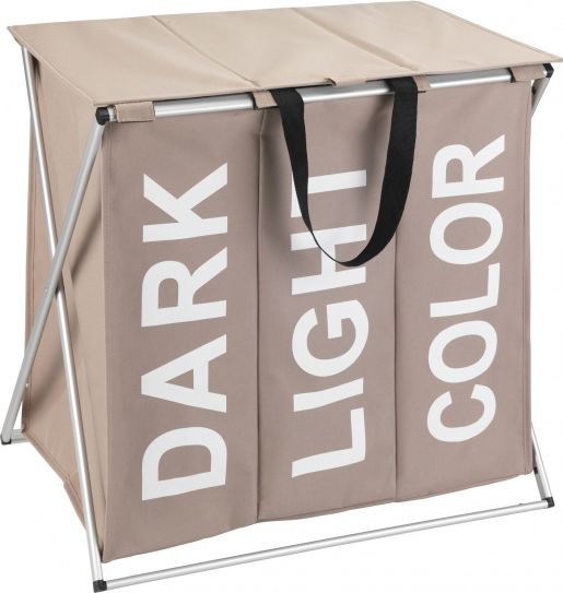 Wenko koš na prádlo Trio Top koš na prádlo 57x38 cm, béžový, polyester