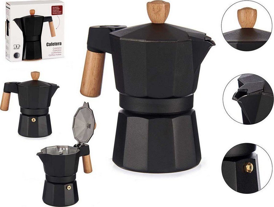 Bigbuy Home Italský kávovar Dřevo Hliník 3 lky
