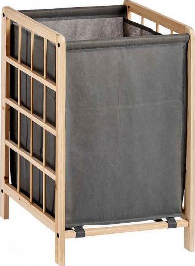 Bigbuy Home Košík na prádlo Košík na oblečení Šedé dřevo Materiál (33 x 60 x 39,5 cm)