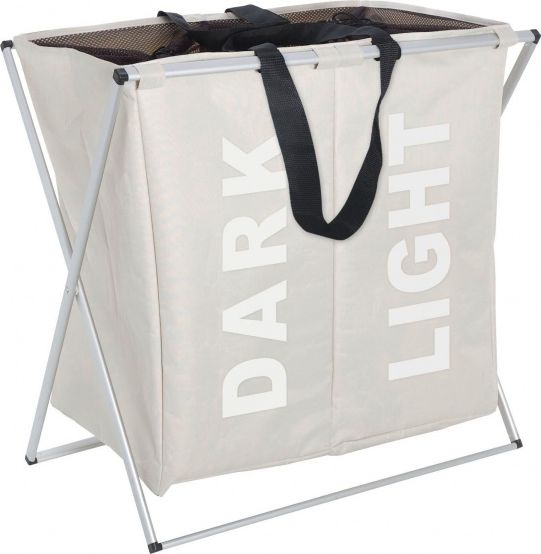 Wenko koš na prádlo Duo koš na prádlo 120 litrů 59x57 cm, béžový, polyester