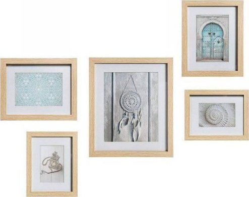 Atmosphera Frame Atmosphera Ethnic Set fotorámeček z MDF z přírodního dřeva (5 kusů)