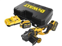 DCG460X2 DEWALT AKU 54V ÚHLOVÁ BEZUHLÍKOVÁ BRUSKA FLEXVOLT 230MM,2 X 9,0 AH BATERIE, NABÍJEČKA, KUFR