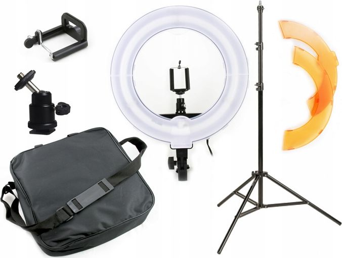 Kruhová lampa Massa 45W + 230cm stojan + difuzér / pro make-up