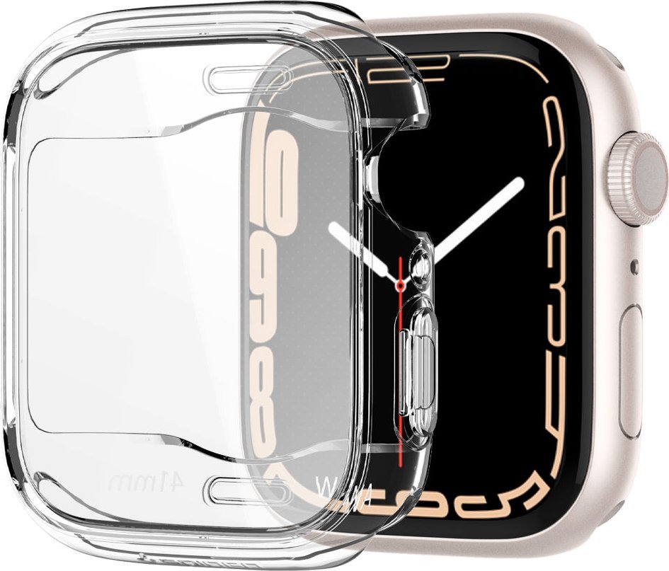 Spigen kryt Ultra Hybrid pro Apple Watch 7/8/9 41mm - Crystal Clear