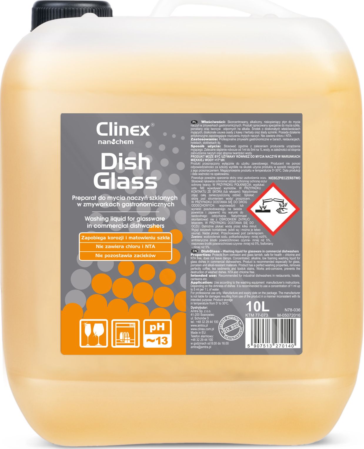 Clinex Tekutina do myček na čištění skla odstraňuje usazeniny z kávy a čaje CLINEX DishGlass 10L Tekutina do myček na nádobí odstraňuje usazeniny z kávy a čaje CLINEX DishGlass 10L