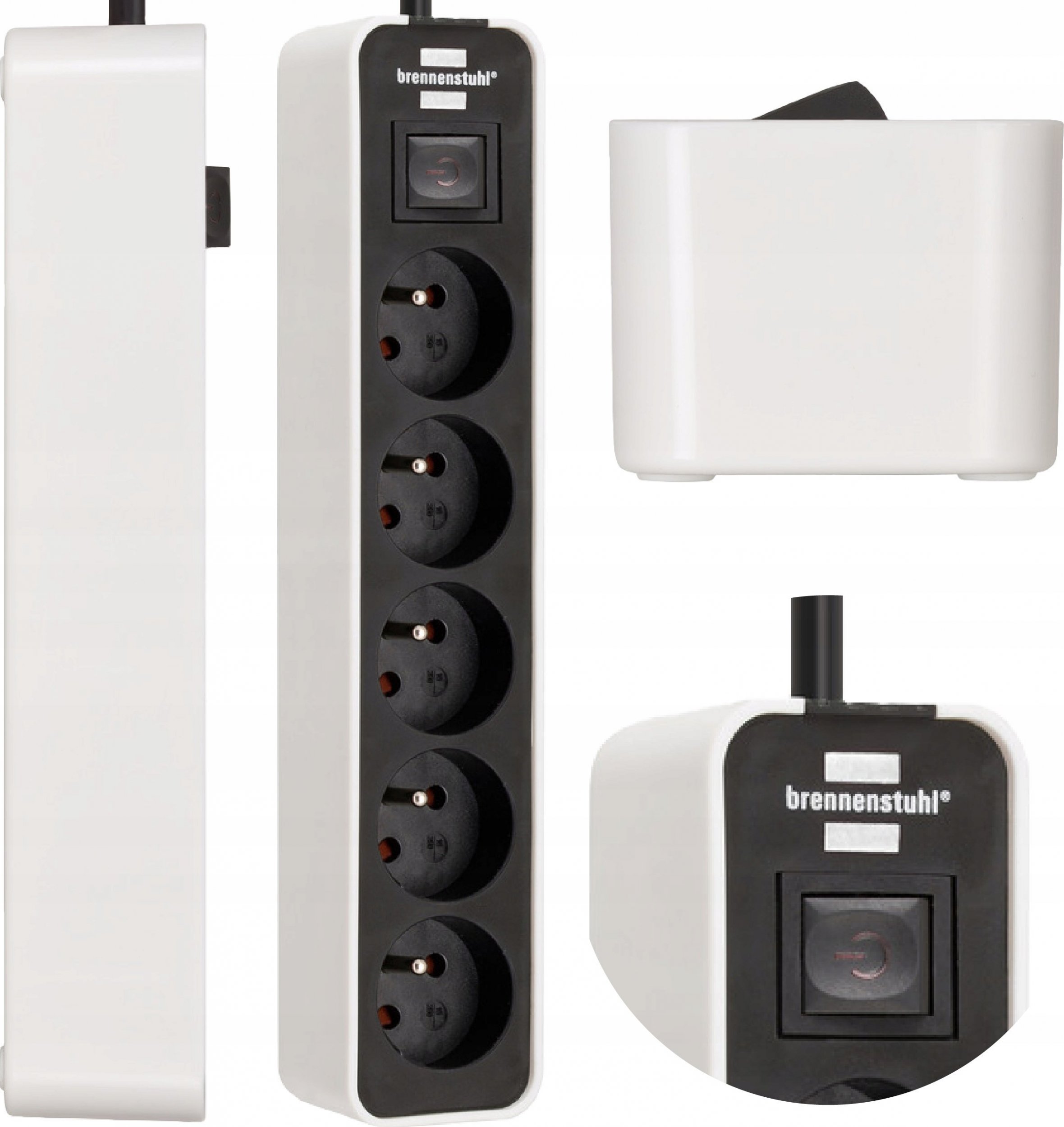 Brennenstuhl Prodlužovací kabel BRENNENSTUHL PRODLUŽOVACÍ KABEL ECOLOR 5GN, 3M ČERNOBÍLÝ