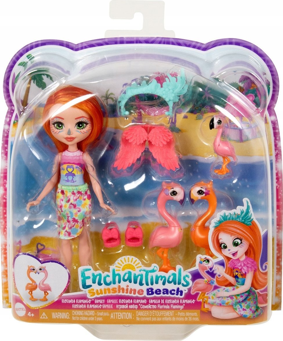 Mattel Enchantimals Panenka Plameňák Florinda + 3 zvířátka