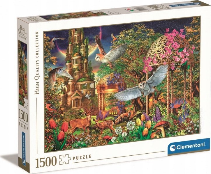 Clementoni Puzzle s motivem lesní fantasy zahrady, 1500 dílků