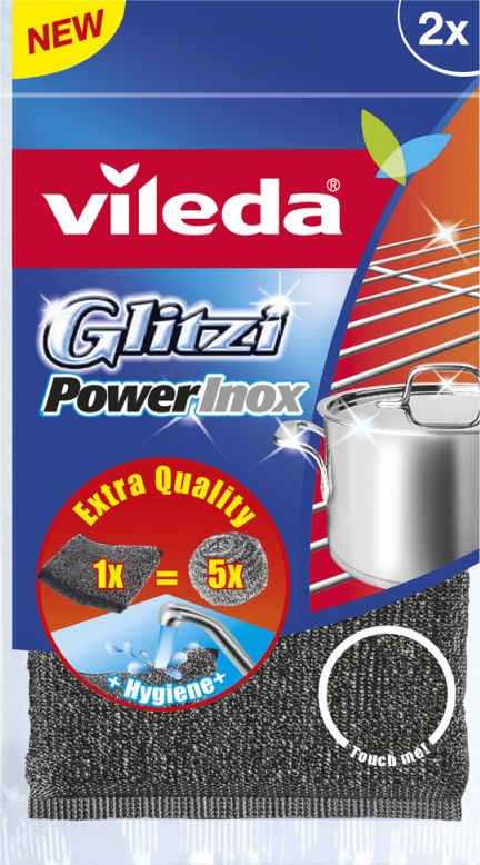 Vileda 141656 scouring pad Fabric  Stainless steel Grey  Stainless steel