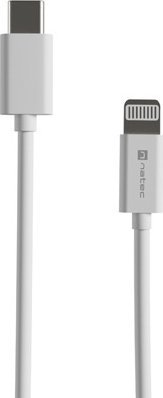 Natec Lightning (M)->USB-C (M) Kabel 1m MFI Prati White