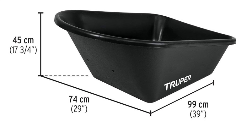 Jednokolesový traktory Truper 11777, oceľ, čierny, 120l